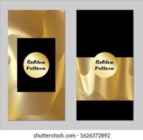 Golden and Black Covers with Form. Two Dark Vertical Covers with Gold Background.