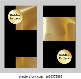 Golden and Black Covers with Form. Two Dark Vertical Covers with Gold Background.
