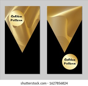 Golden and Black Covers with Form. Two Dark Vertical Covers with Gold Background.