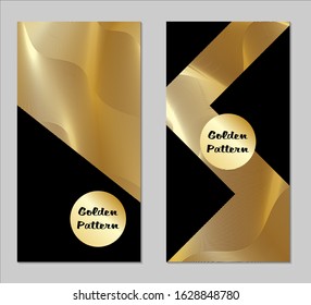 Golden and Black Covers with Form. Two Dark Vertical Covers with Gold Background.