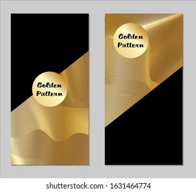 Golden and Black Covers with Form. Two Dark Vertical Covers with Gold Background.