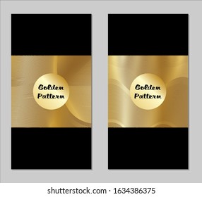 Golden and Black Covers with Form. Two Dark Vertical Covers with Gold Background.
