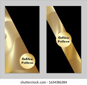 Golden and Black Covers with Form. Two Dark Vertical Covers with Gold Background.