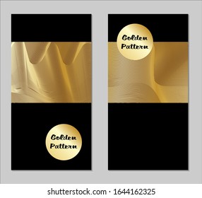 Golden and Black Covers with Form. Two Dark Vertical Covers with Gold Background.