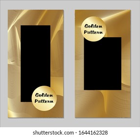 Golden and Black Covers with Form. Two Dark Vertical Covers with Gold Background.
