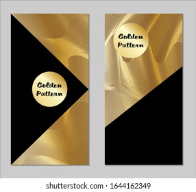 Golden and Black Covers with Form. Two Dark Vertical Covers with Gold Background.