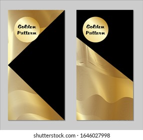 Golden and Black Covers with Form. Two Dark Vertical Covers with Gold Background.