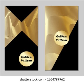 Golden and Black Covers with Form. Two Dark Vertical Covers with Gold Background.