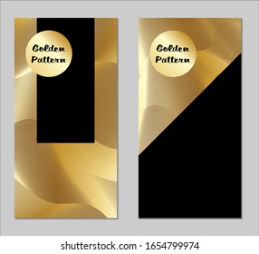 Golden and Black Covers with Form. Two Dark Vertical Covers with Gold Background.
