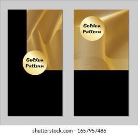 Golden and Black Covers with Form. Two Dark Vertical Covers with Gold Background.