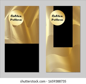 Golden and Black Covers with Form. Two Dark Vertical Covers with Gold Background.