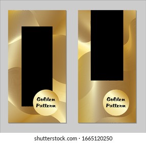 Golden and Black Covers with Form. Two Dark Vertical Covers with Gold Background.