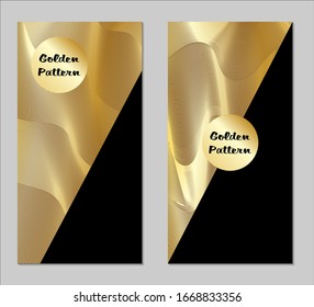 Golden and Black Covers with Form. Two Dark Vertical Covers with Gold Background.