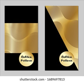 Golden and Black Covers with Form. Two Dark Vertical Covers with Gold Background.