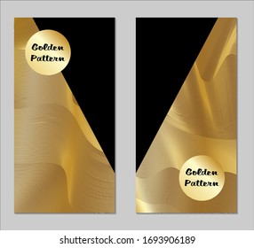 Golden and Black Covers with Form. Two Dark Vertical Covers with Gold Background.