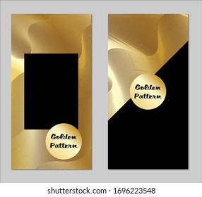 Golden and Black Covers with Form. Two Dark Vertical Covers with Gold Background.