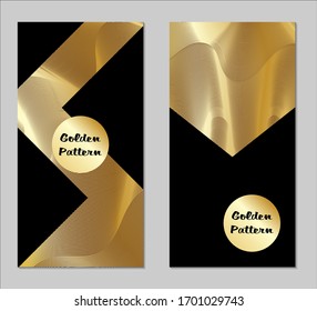 Golden and Black Covers with Form. Two Dark Vertical Covers with Gold Background.