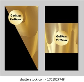 Golden and Black Covers with Form. Two Dark Vertical Covers with Gold Background.