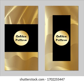 Golden and Black Covers with Form. Two Dark Vertical Covers with Gold Background.