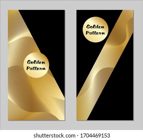 Golden and Black Covers with Form. Two Dark Vertical Covers with Gold Background.