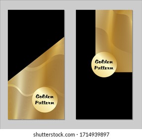 Golden and Black Covers with Form. Two Dark Vertical Covers with Gold Background.
