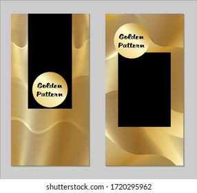 Golden and Black Covers with Form. Two Dark Vertical Covers with Gold Background.