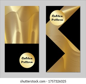 Golden and Black Covers with Form. Two Dark Vertical Covers with Gold Background.