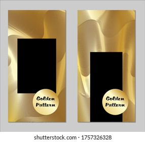 Golden and Black Covers with Form. Two Dark Vertical Covers with Gold Background.