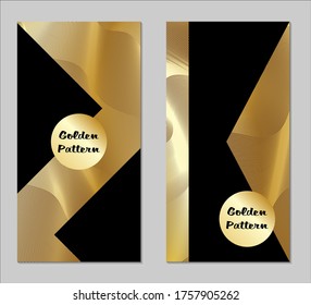 Golden and Black Covers with Form. Two Dark Vertical Covers with Gold Background.