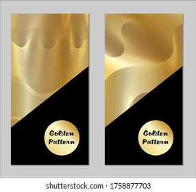 Golden and Black Covers with Form. Two Dark Vertical Covers with Gold Background.