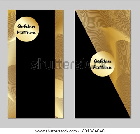 Golden and Black Covers with Form. Two Dark Vertical Covers with Gold Background.