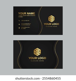 Golden and black creative business card 
