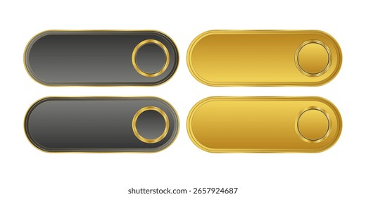Conjunto de Plantilla de Botón CTA dorado y negro.