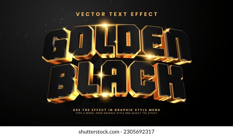 Golden black editable text style effect. Vector text effect, with luxury concept.