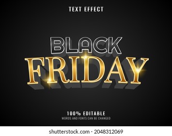 Golden Black Friday Editable Text Effect