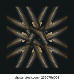 goldene schwarze Halbtonlinien Hintergrund, geometrisches Goldmuster, Vektordesign-Element