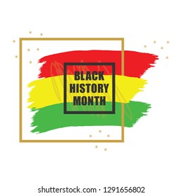 Golden and black History Month colorful emblem banner design element on white background