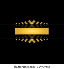 Golden black label design vector