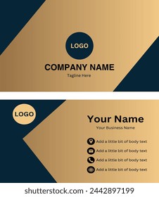 Golden and black luxury Business card horizontal template design vector, eps 10 