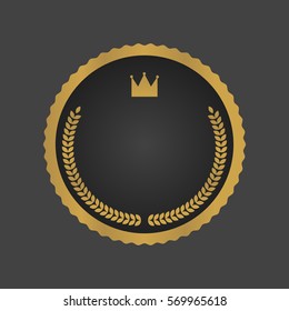 Golden and Black luxury metallic badge template vector