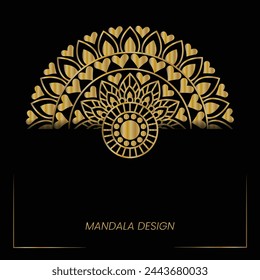Golden and black  mandala design template
