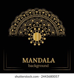 Golden and black  mandala design template