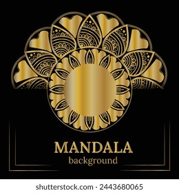 Golden and black  mandala design template