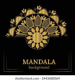 Golden and black  mandala design template