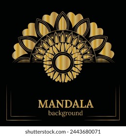 Golden and black  mandala design template