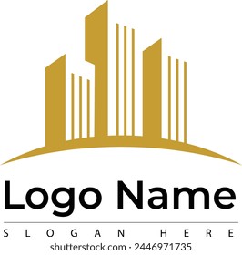 Golden Black Minimalist Elegant Apartment Logo