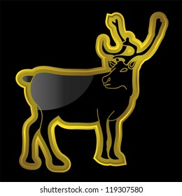 golden and black  reindeer vector