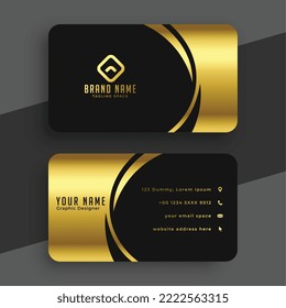 Golden and black royal business card template vector