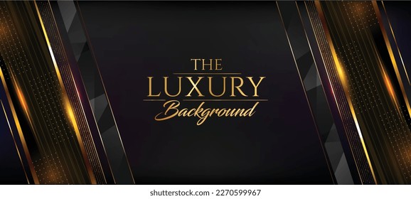 Golden Black Side Slant Lines Dotted Award Background. Traditional Style Sparkle Glowing Effect. Wedding Jubilee Night Decorative Invitation. Luxury Entertainment Hollywood Bollywood Template Design.