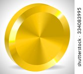 Golden blank 3d metallic coin with conical / gradient mesh fill